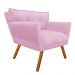 Kit 02 Poltronas Anitta Suede Rosa Bebê com Strass Pés Palito Castanho D'Rossi