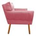 Kit 02 Poltronas Anitta Suede Rose Pés Palito Castanho D'Rossi