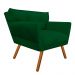 Kit 02 Poltronas Anitta Suede Verde Pés Palito Castanho D'Rossi