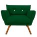 Kit 02 Poltronas Anitta Suede Verde com Strass Pés Palito Castanho D'Rossi
