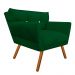 Kit 02 Poltronas Anitta Suede Verde com Strass Pés Palito Castanho D'Rossi