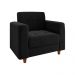 Kit 02 Poltronas Arezzo Linho Preto A79 Pés Chanfrado Castanho - D'Rossi