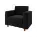 Kit 02 Poltronas Arezzo Linho Preto A79 Pés Chanfrado Castanho - D'Rossi