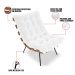 Kit 02 Poltronas Costela Corano Branco Base Metálica Preto - D'Rossi
