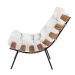 Kit 02 Poltronas Costela Couro Branco Base de Metal - D'Rossi