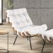 Kit 02 Poltronas Costela Couro Branco Base de Metal - D'Rossi