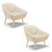 Kit 02 Poltronas Giovana Corino Pés Palito Natural - D'Rossi