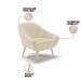 Kit 02 Poltronas Giovana Linho Areia A27 Pés Palito Natural - D'Rossi