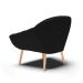 Kit 02 Poltronas Giovana Linho Preto A79 Pés Palito Natural - D'Rossi