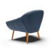 Kit 02 Poltronas Giovana Suede Azul Marinho Pés Palito Castanho - D'Rossi