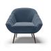Kit 02 Poltronas Giovana Suede Azul Marinho Pés Palito de Ferro - D'Rossi