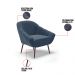 Kit 02 Poltronas Giovana Suede Azul Marinho Pés Palito de Ferro - D'Rossi