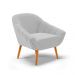 Kit 02 Poltronas Giovana Suede Cinza Pés Palito Castanho - D'Rossi