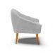 Kit 02 Poltronas Giovana Suede Cinza Pés Palito Castanho - D'Rossi