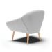 Kit 02 Poltronas Giovana Suede Cinza Pés Palito Natural - D'Rossi