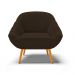 Kit 02 Poltronas Giovana Suede Marrom Pés Palito Castanho - D'Rossi