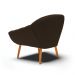 Kit 02 Poltronas Giovana Suede Marrom Pés Palito Castanho - D'Rossi