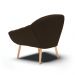 Kit 02 Poltronas Giovana Suede Marrom Pés Palito Natural - D'Rossi
