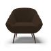 Kit 02 Poltronas Giovana Suede Marrom Pés Palito de Ferro - D'Rossi