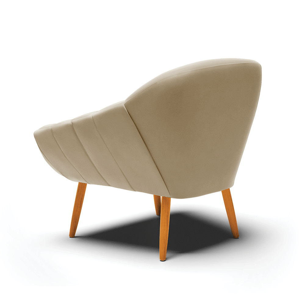 Kit 02 Poltronas Giovana Suede Marrom Rato Pés Palito Castanho - D'Rossi