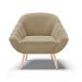 Kit 02 Poltronas Giovana Suede Marrom Rato Pés Palito Natural - D'Rossi