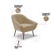 Kit 02 Poltronas Giovana Suede Marrom Rato Pés Palito de Ferro - D'Rossi