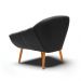 Kit 02 Poltronas Giovana Suede Preto Pés Palito Castanho - D'Rossi