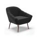 Kit 02 Poltronas Giovana Suede Preto Pés Palito de Ferro - D'Rossi