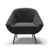 Kit 02 Poltronas Giovana Suede Preto Pés Palito de Ferro - D'Rossi