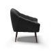 Kit 02 Poltronas Giovana Suede Preto Pés Palito de Ferro - D'Rossi