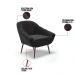 Kit 02 Poltronas Giovana Suede Preto Pés Palito de Ferro - D'Rossi