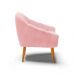 Kit 02 Poltronas Giovana Suede Rosa Bebê Pés Palito Castanho - D'Rossi
