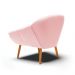 Kit 02 Poltronas Giovana Suede Rosa Bebê Pés Palito Castanho - D'Rossi