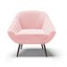 Kit 02 Poltronas Giovana Suede Rosa Bebê Pés Palito de Ferro - D'Rossi