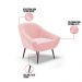 Kit 02 Poltronas Giovana Suede Rosa Bebê Pés Palito de Ferro - D'Rossi