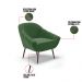 Kit 02 Poltronas Giovana Suede Verde Pés Palito de Ferro - D'Rossi
