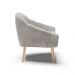 Kit 02 Poltronas Giovana Veludo Cinza Pés Palito Natural - D'Rossi