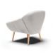 Kit 02 Poltronas Giovana Veludo Cinza Pés Palito Natural - D'Rossi