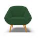 Kit 02 Poltronas Giovana Veludo Verde Pés Palito Castanho - D'Rossi