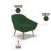 Kit 02 Poltronas Giovana Veludo Verde Pés Palito Castanho - D'Rossi