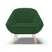 Kit 02 Poltronas Giovana Veludo Verde Pés Palito Natural - D'Rossi