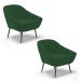 Kit 02 Poltronas Giovana Veludo Verde Pés Palito de Ferro - D'Rossi