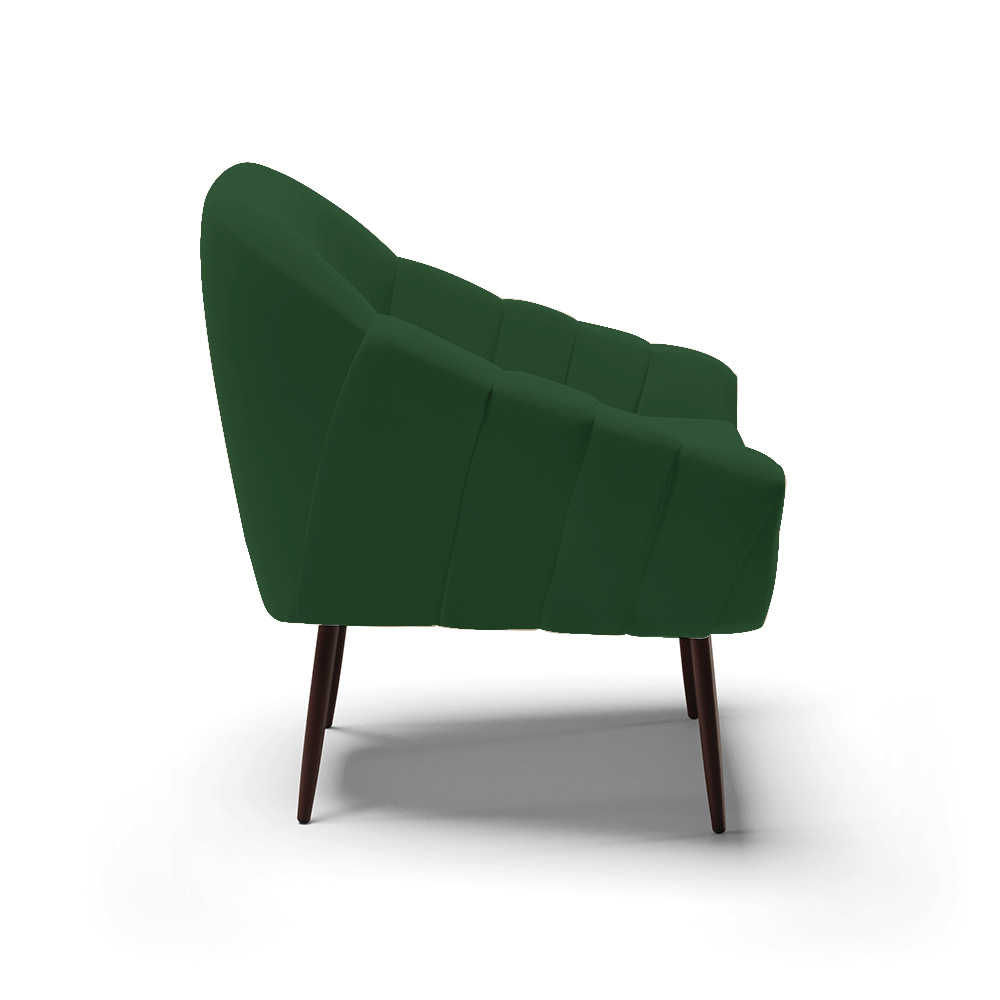 Kit 02 Poltronas Giovana Veludo Verde Pés Palito de Ferro - D'Rossi