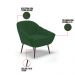 Kit 02 Poltronas Giovana Veludo Verde Pés Palito de Ferro - D'Rossi