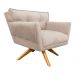 Kit 02 Poltronas Giratória Anitta Suede Base Madeira MA30 D'Rossi