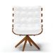 Kit 02 Poltronas Giratória Costela Corano Branco Base Madeira MA30 - D'Rossi