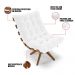 Kit 02 Poltronas Giratória Costela Corano Branco Base Madeira MA30 - D'Rossi