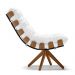 Kit 02 Poltronas Giratória Costela Corino Branco Base Madeira MA25 - D'Rossi