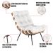 Kit 02 Poltronas Giratória Costela Couro Branco Base Madeira MA25 - D'Rossi