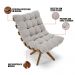Kit 02 Poltronas Giratória Costela Veludo Cinza Base Madeira MA25 - D'Rossi